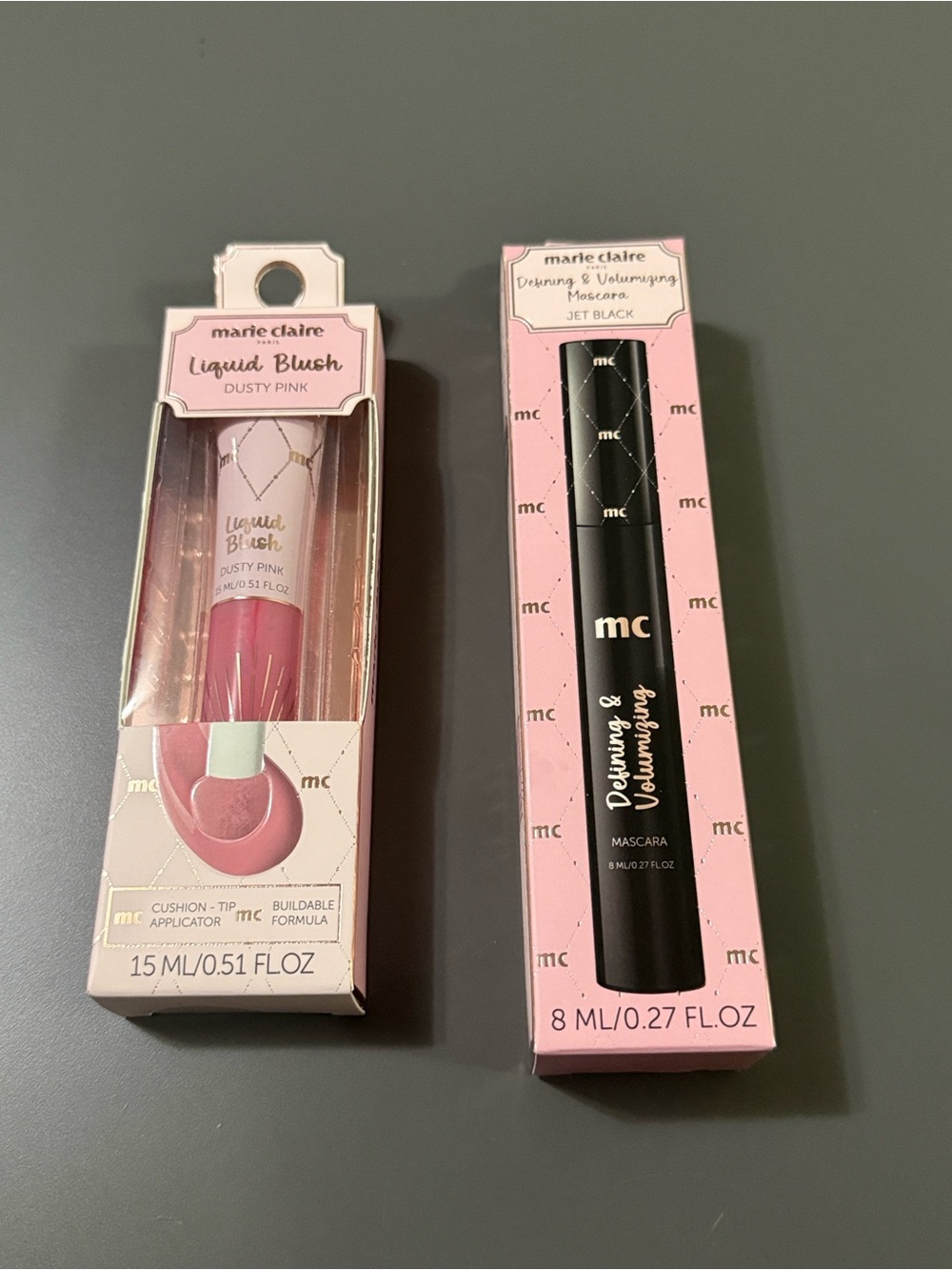 Dusty Pink Liquid Blush & Jet Black Defining Volumizing Mascara Set